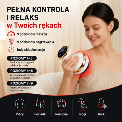 Masażer cellulitowy z czerwonym światłem.
